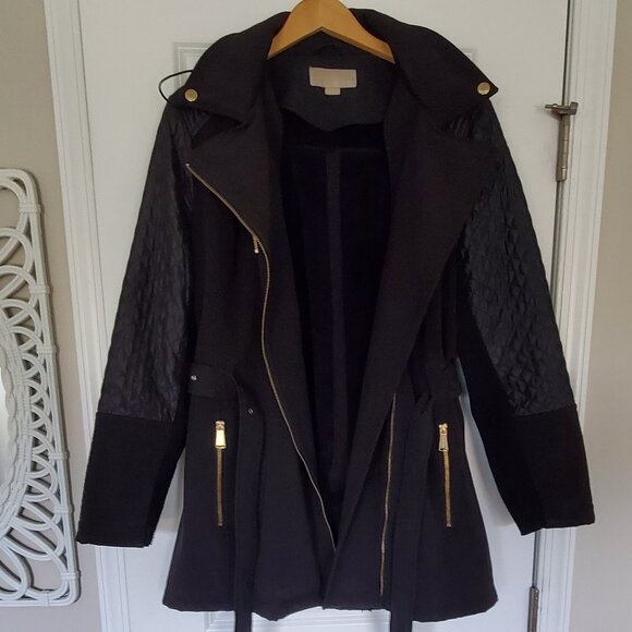 Michael Kors Asymmetrical Belted Coat - Picture 3 of 12